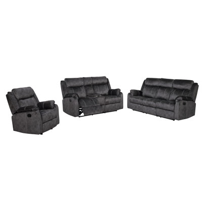 Ensemble de salon inclinable et configurable 3 pièces Affleck
