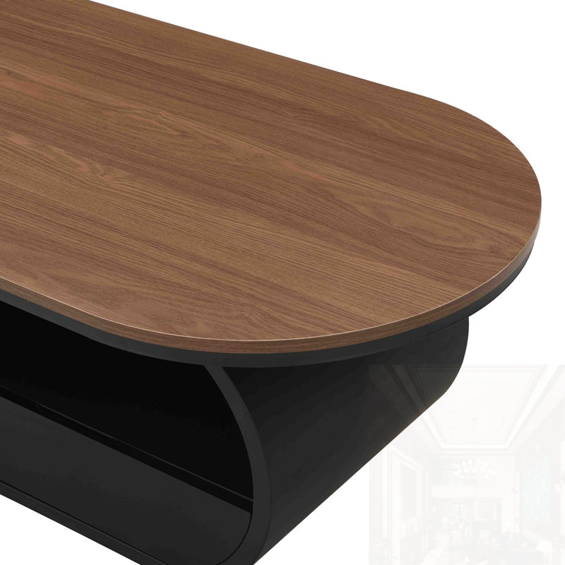 47.24" Coffee Table With Storage Drawer, Black