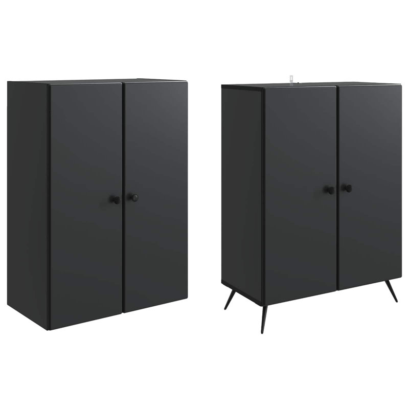 4 -Door 4 Storage Cabinet, Black