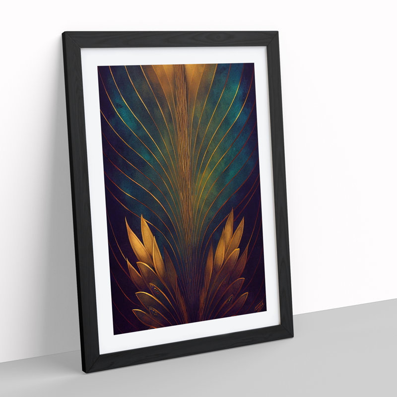 XV1022-4018X Special Feathers No.1 - Single Picture Frame Print, Black, 64cm H x 46cm W x 2cm D