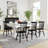 Eternity Rectangular Solid Pine Farm Dining Table with Folding X-Style Legs-88870830-88870829