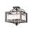 Nilles 4 - Light 16“ Antique Black Metal Natural Wood Flush Mount