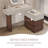 Modern 360° Rotating Makeup Vanity With 5 Drawers, Vanity Table With High Edge, Convertible L-Shaped/ Rectangular Dressing Table With Painted Mdf Top