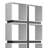 Mony 71 Inch Bookshelf, 8 Square Cube Shelves, Plinth Base, White Gray