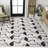 Cindia Casual Coastal Flamingos Two-Tone White/Black Indoor/Outdoor Rug-1849363677