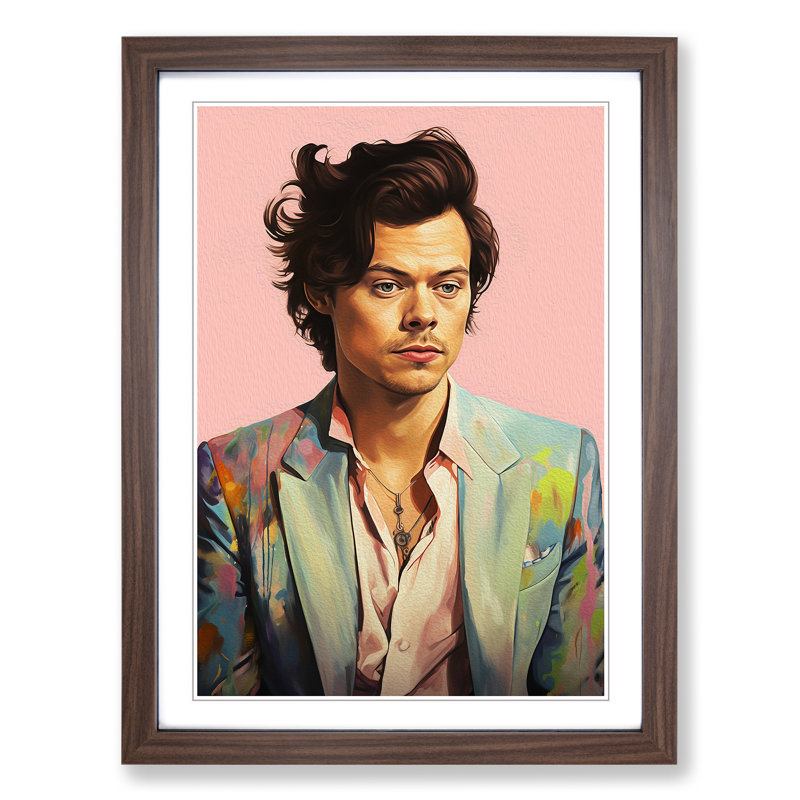 Harry Styles Digital - Single Picture Frame Print on Wood