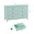 47.2" Misty Mint 6-Drawer Dresser – Wide Chest With Silver Cup Pulls, Calm Nordic Look, Engineered Wood-1675983920