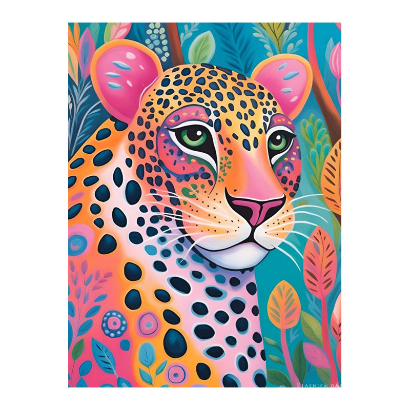 Tapis multicolore à motif tigré vert avec motif tigré lavable à la machine