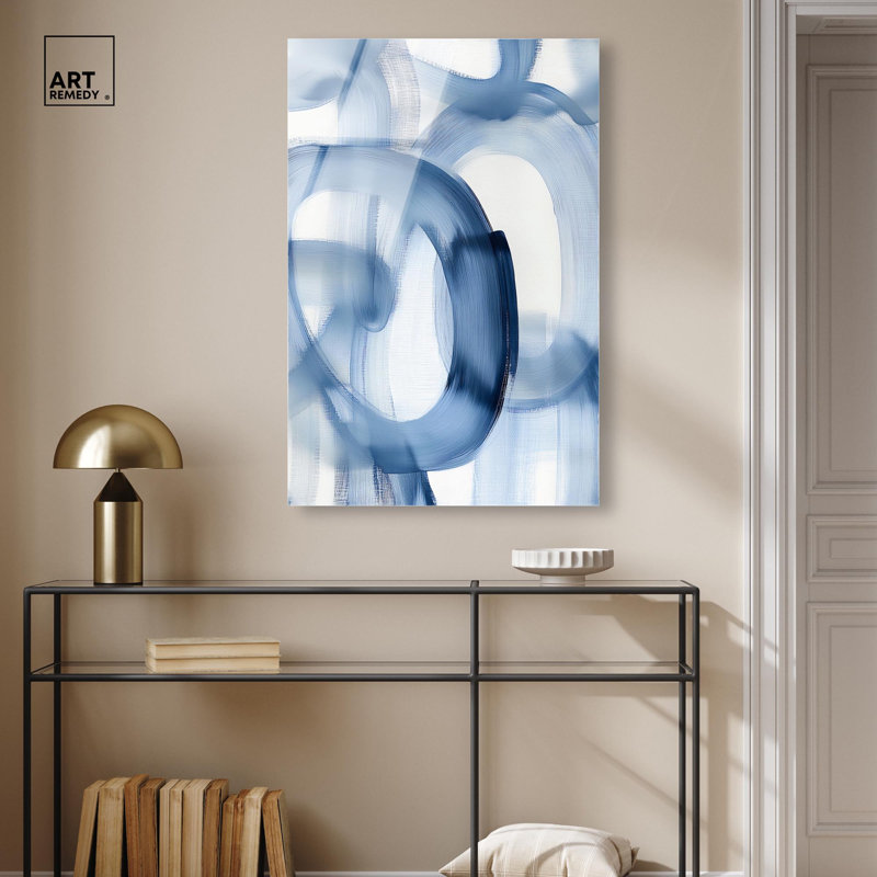 Art mural bleu moderne Fading Blue Mist III, H 36 po x l 24 po