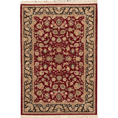 Tapis rouge et bleu marine noué à la main de haute qualité