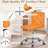Lavdi Armless Office Desk Chair Modern Tufted Task Chair Faux Leather Upholstered Computer Chair with Adjustable Seat Height-573301474