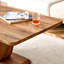 Table basse moderne et simple de luxe moderne de couleur bois. Le bureau d'ordinateur. La table de jeu. Convient pour la salle à manger, le salon, la terrasse et la cuisine. 47 po x 25,6 po 18 po