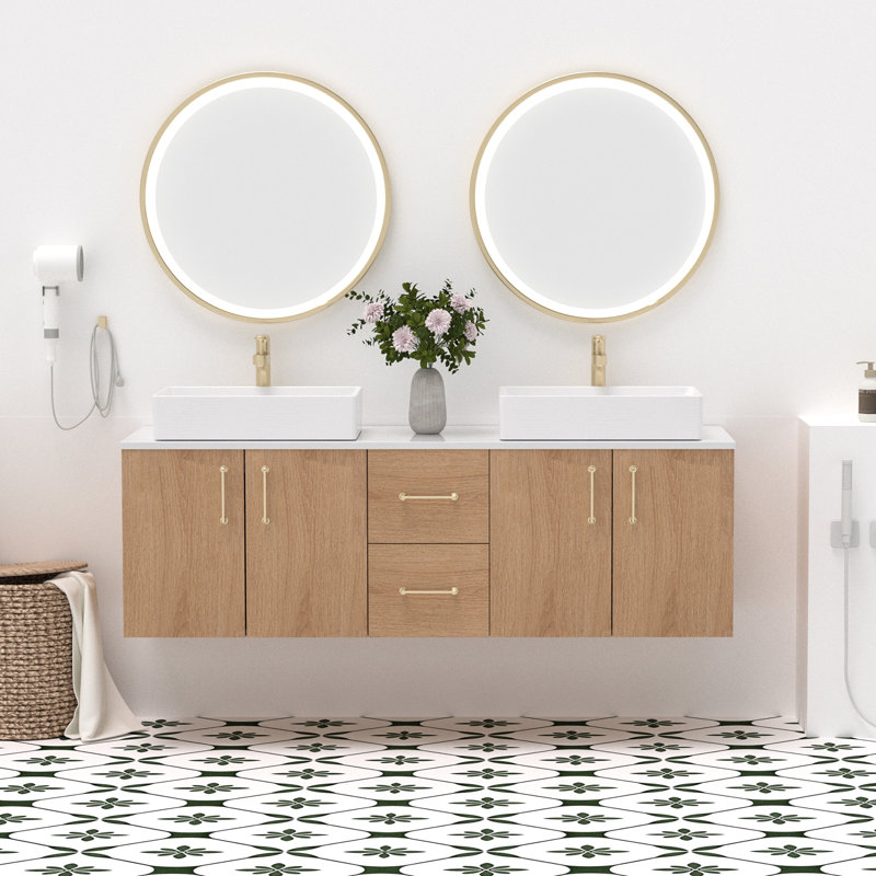 Meuble-lavabo double 60 po avec lavabo