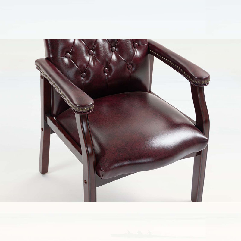 Chaises d'invités de réception avec siège et accoudoirs rembourrés, conception ergonomique à dossier moyen pour un usage confortable au bureau et en réunion