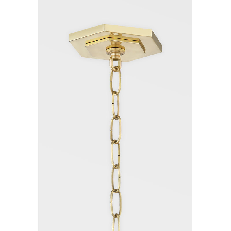 Flatbush 6-Light Aged Brass Large Pendant for Indoor/Outdoor
