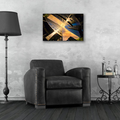 «Glimpse Of Sunset» par Mark A Paulda, art mural en verre acrylique, 24 po x 16 po