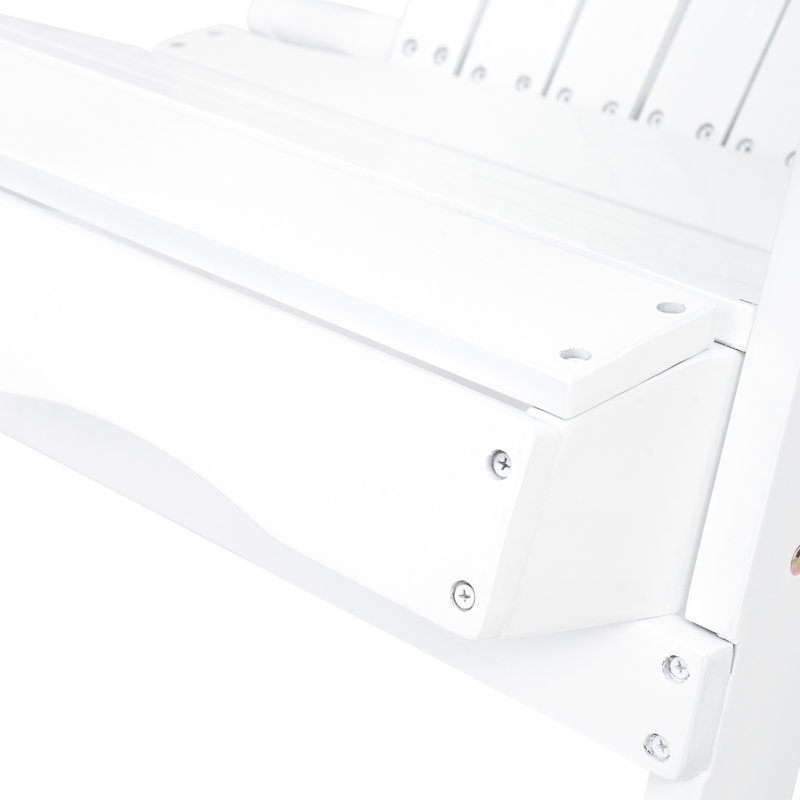 Chaise d'extérieur en bois, blanche, pliable, avec pliage de construction pour une expérience de détente, Blanc