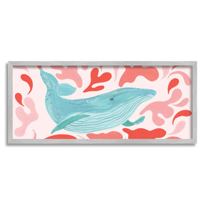 Baleine nautique rose abstrait