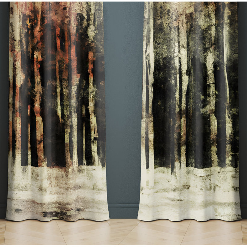 Paire de rideaux semi-transparents en polyester Mutlu, L 56 po x L 78 po