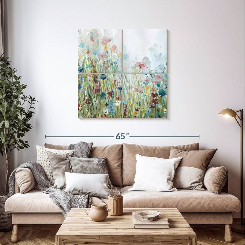 Champ de fleurs sauvages I, H 38 po x l 38 po