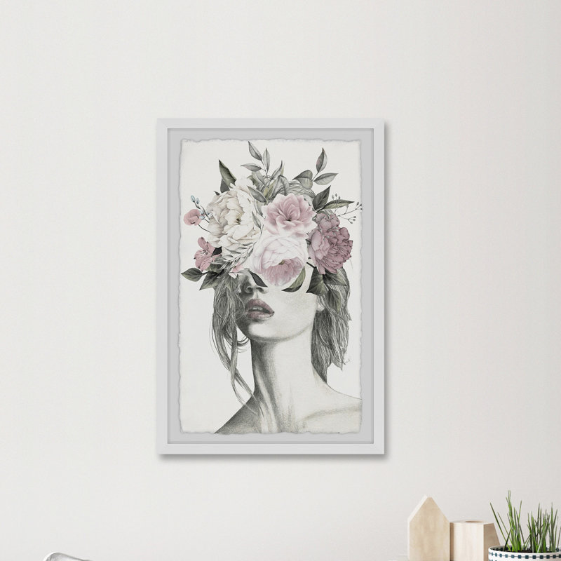 Smokey Flower Crown par Marmont Hill - peinture encadrée, H 36 po x l 24 po x P 1,5 po