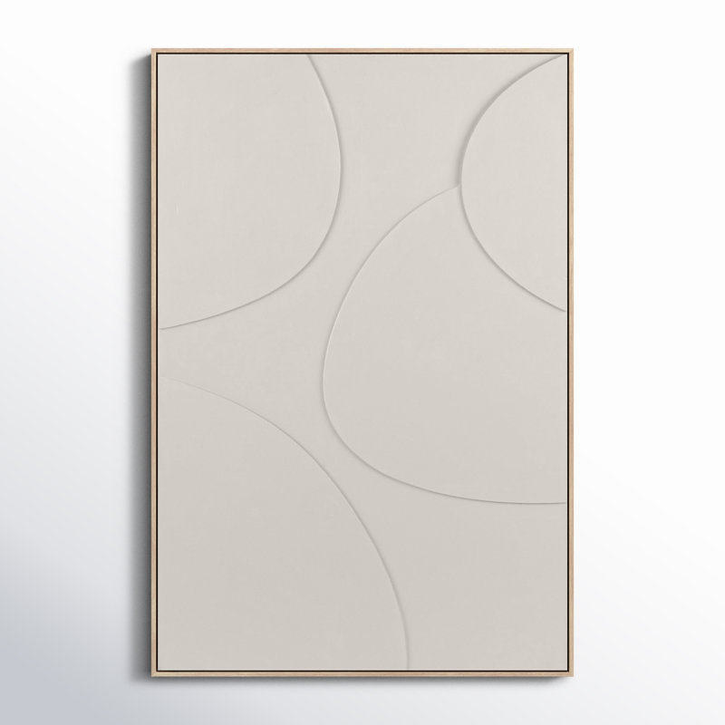 Adah encadré sur bois minimaliste, Beige