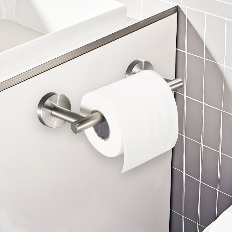 Wall-Mount Single Single Post Toilet Paper Holder, Brushed Nickel
