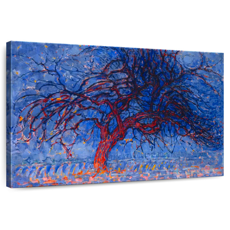 Harnek Avond le soir, l'arbre rouge, H 8 po x l 12 po
