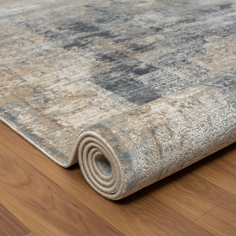 Tapis beige / gris Guenter, Rectangle 9 pi 11 po x 14 pi 1 po