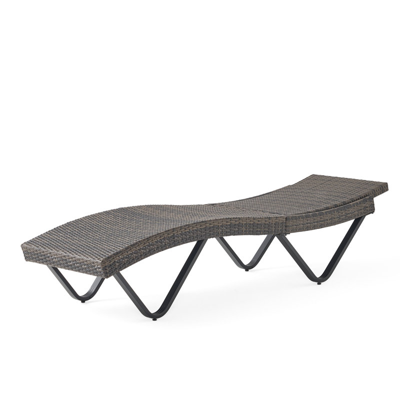 Chaise longue inclinable 77,25 po Leyt, Gris