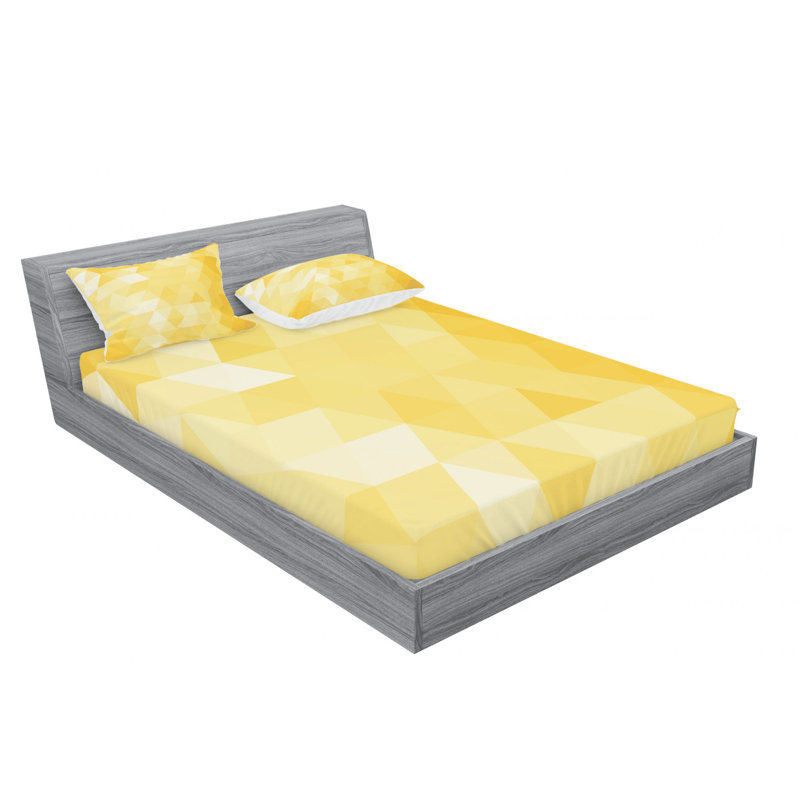 Microfiber Geometric Sheet Set, Queen Sheet Set + Fitted Sheet + 2 Pillowcases