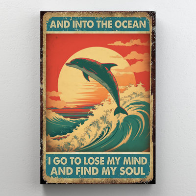 «Dolphin And Into The Ocean», impression sur toile