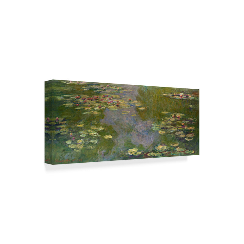 «Water Lilies I» par Claude Monet - reproduction d'art sur toile, H 20 po x l 47 po x P 2 po