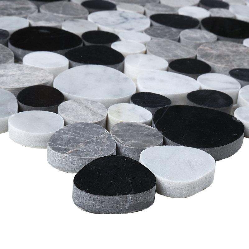 Fashion Accents 12" x 12" Decorative Accent Tile in Black Pebble