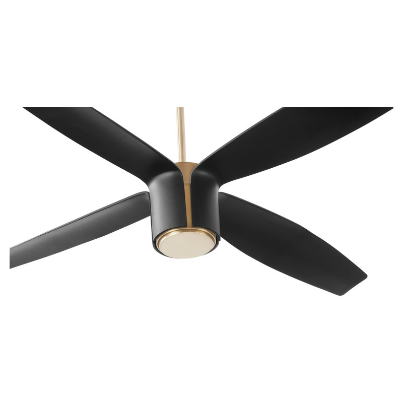 Keston 60'' Ceiling Fan with LED Lights, Gold/Black