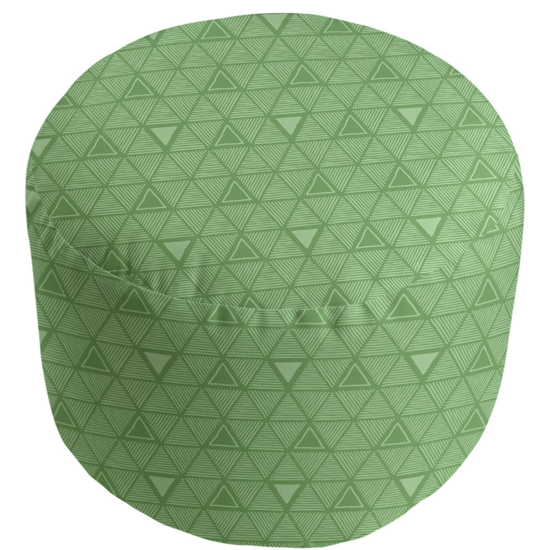 Upholstered Pouf, Medium Green