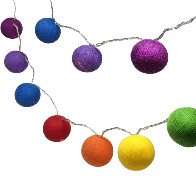 Misti LED Cotton Ball String Light, 10 Lamps - 5 Metre Long