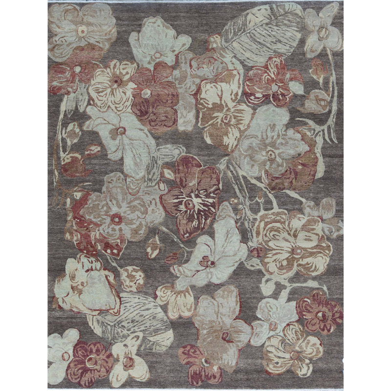 Tapis brun de haute qualité noué à la main