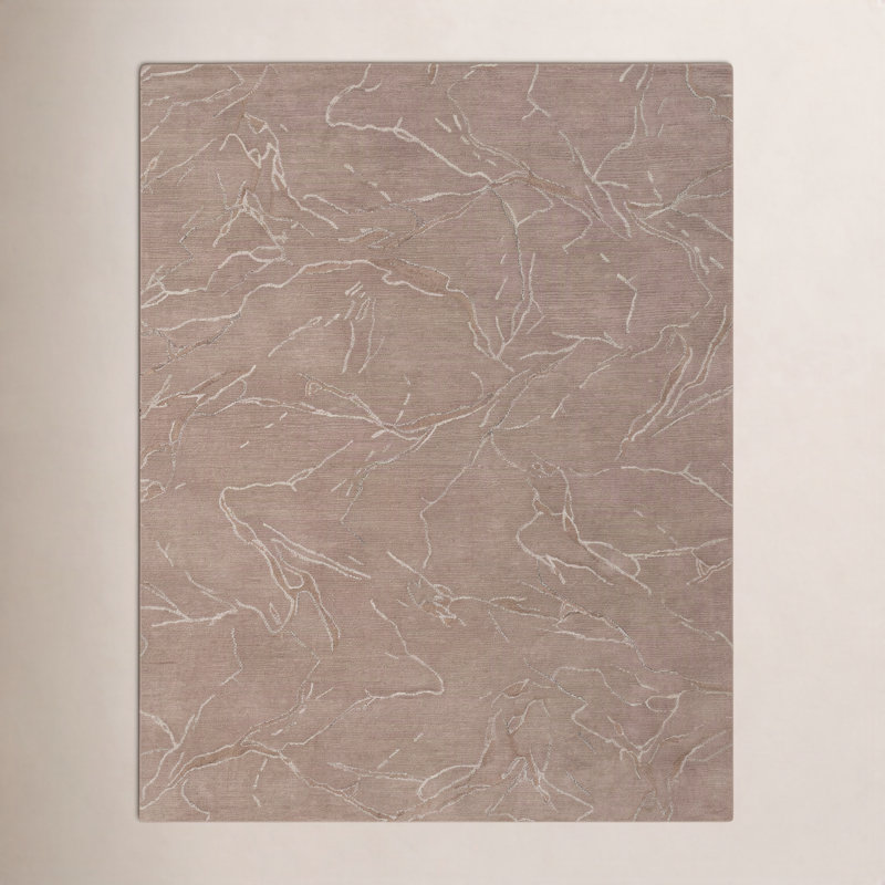 Dannie Ada Hand-Tufted Wool Abstract Area Rug, Rectangle 7'9" x 9'9", Clay