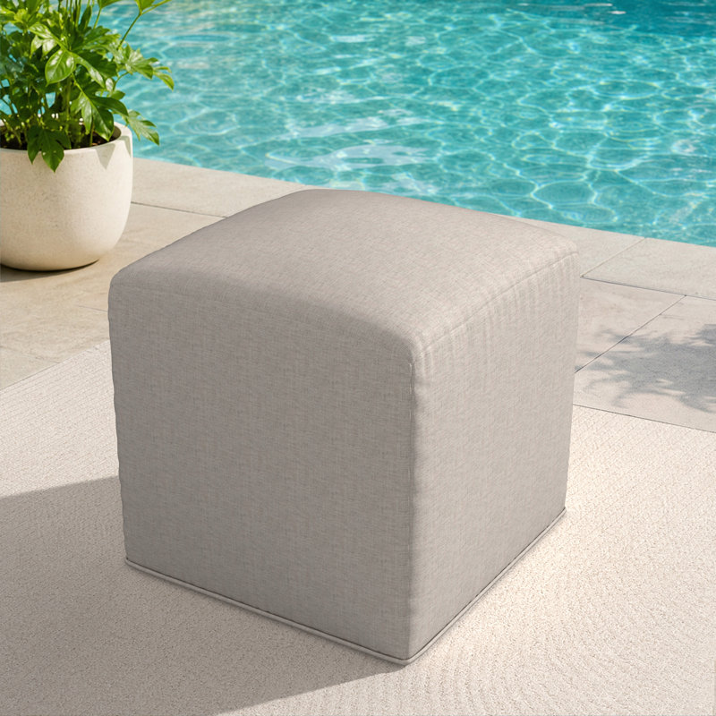 Repose-pieds d'extérieur rembourré Praia Sunbrella, Argent coulé Sunbrella®