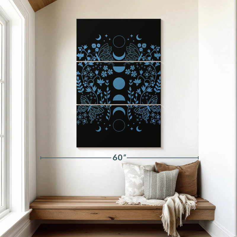 Lune de printemps Oberle en bleu, H 50 po x l 32 po