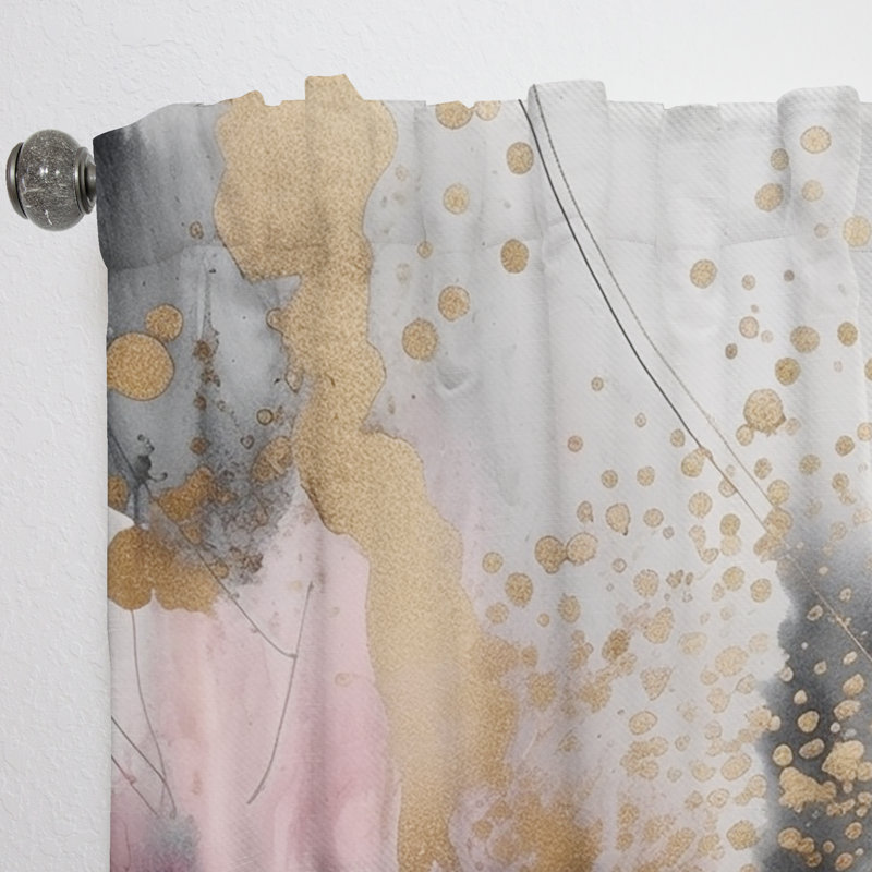 Rideau moderne texturé or rose Splash Marble III - velours obscurcissant - 1 panneau, L 52 po x L 84 po
