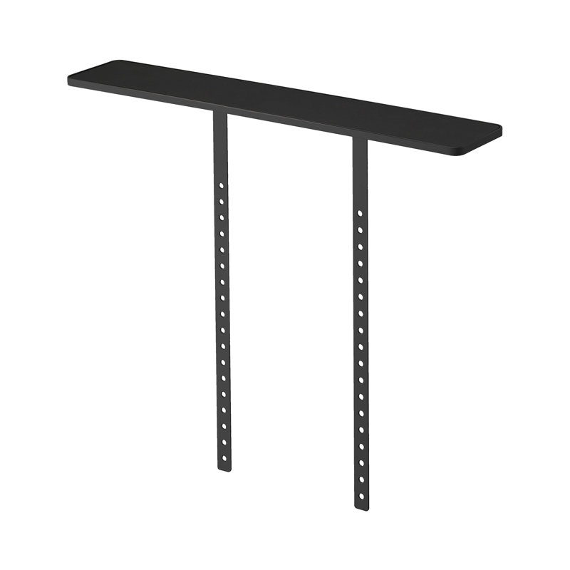 Black Steel TV Shelf with Remote Rack Accessory Stand
