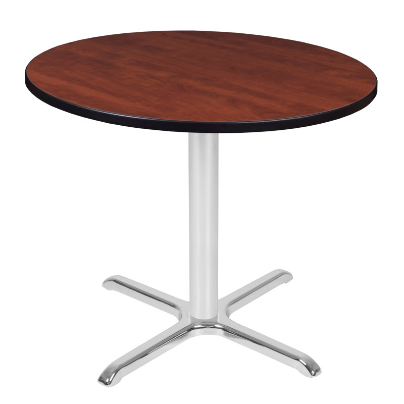 Regency Cain Small Round X-Base Breakroom Table Top, Legs, Gray, 29" H x 30" L x 30" D, Cherry