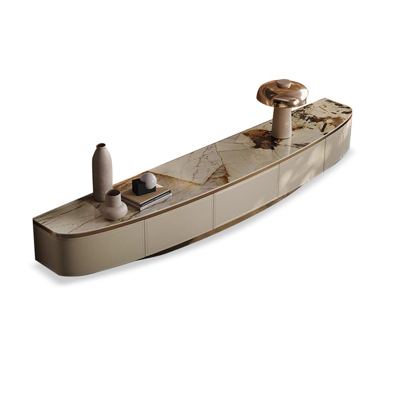 Meuble télé en bois manufacturé rétro, Beige, 94.49