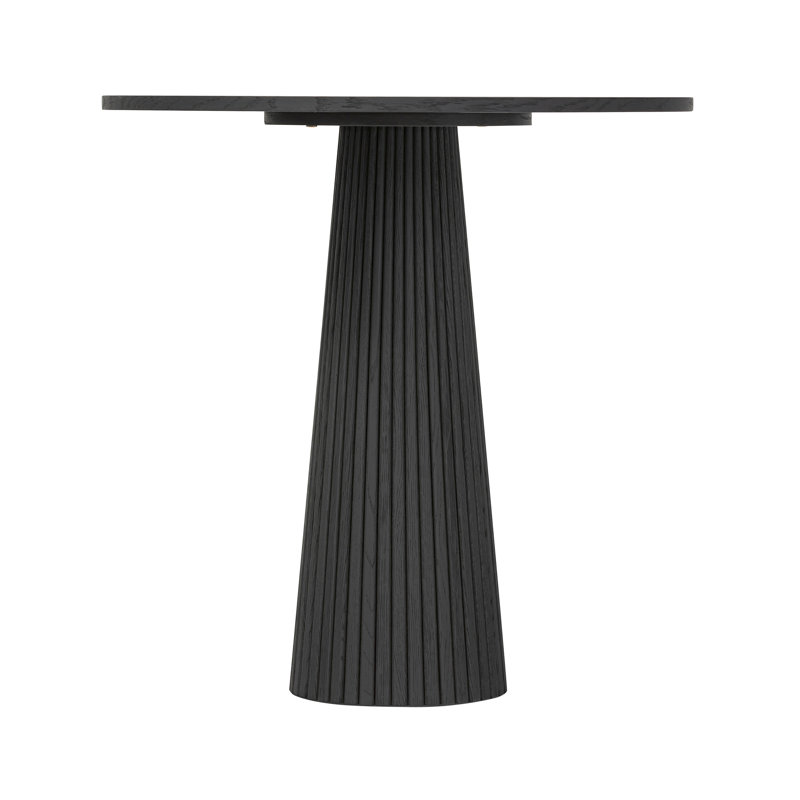 Bhuwan Oak Round Dining Table, Black