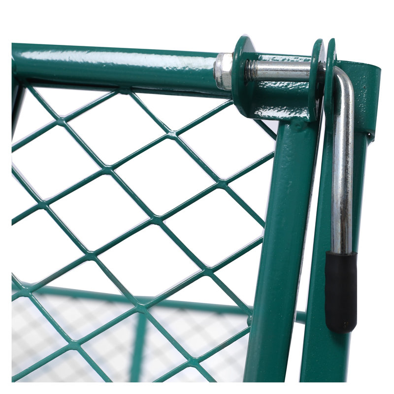Chariot utilitaire de jardin en acier avec 3 pieds Pi. Capacité, côtés en filet amovibles et capacité de charge de 550 lb pour le travail en cour