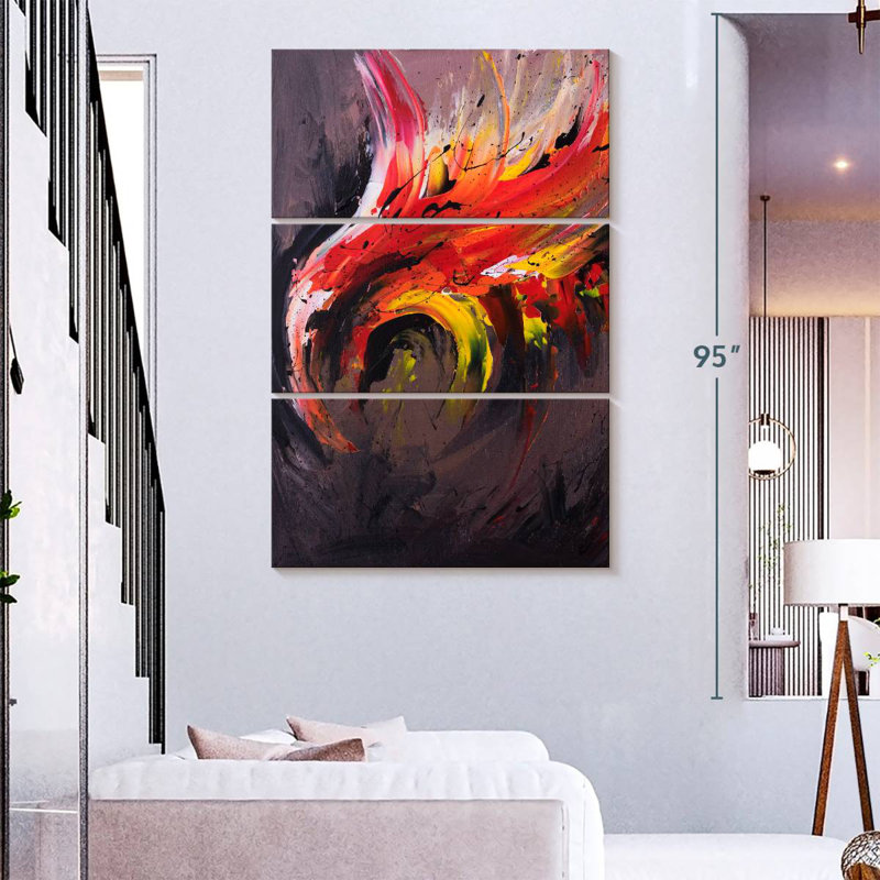 Brampt abstrait Phoenix, H 57 po x l 36 po