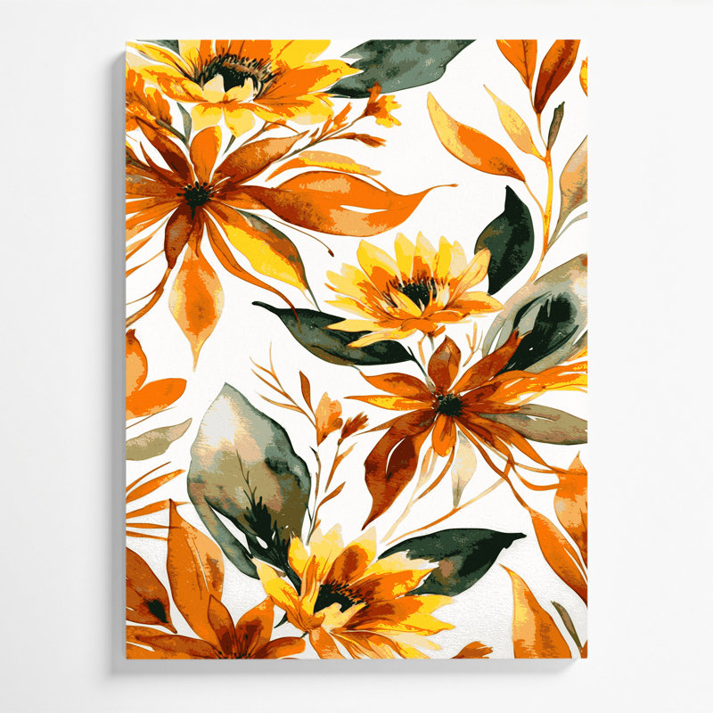 Aquarelle sur toile 57 beige, art mural sur toile, H 20 po x l 30 po