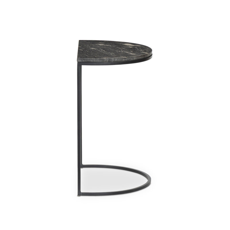 Ane Marble Nesting End Table, Black Marble, Black